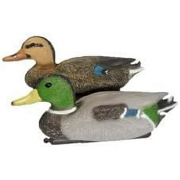 Floating Mallard Duck Pair Pond Dcor Contains One Male Mallard (Drake) and One Female Mallard (Hen), Yard Decoration, 14 Inches Tall
