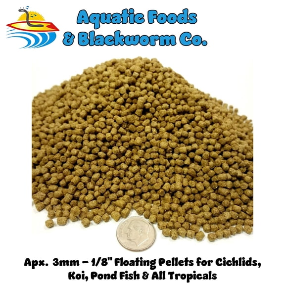 Floating Medium Z Pellets, All Fish, Cichlids, Discus & Pond Fish (Apx 3mm-1/8")...1/2-lb