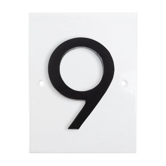 Floating Modern 3" Number Horizontal Address Plaque (1 character) - White/Black