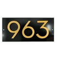thumbnail image 1 of Floating Modern 3" Number Horizontal Address Plaque (3 characters) - Black/Gold, 1 of 5