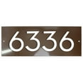 thumbnail image 1 of Floating Modern 6" Number Horizontal Address Plaque (4 characters) - Roman Bronze/White, 1 of 5