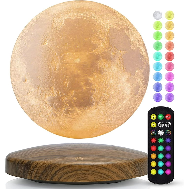 Floating Moon Lamp Magnetic Levitating Moon Lamp 18 Colors 5.9inch Spinning 3D Night Light with Remote Magnetic Base Room Decor Moon Light Birthday Christmas Gifts for Kids Walmart