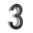 thumbnail image 1 of Floating Mount Colonial Cast Iron House Address Number 3, Rustic House Numbers, 6.5 inches, Matte Black, 1 of 5