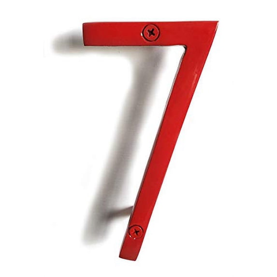 Floating Mount Shadow House Address Number, Modern Metal Numbers for Mailbox, Glossy Red, 6"