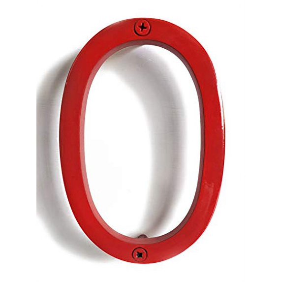 Floating Mount Shadow House Address Number, Modern Metal Numbers for Mailbox, Glossy Red, 6"