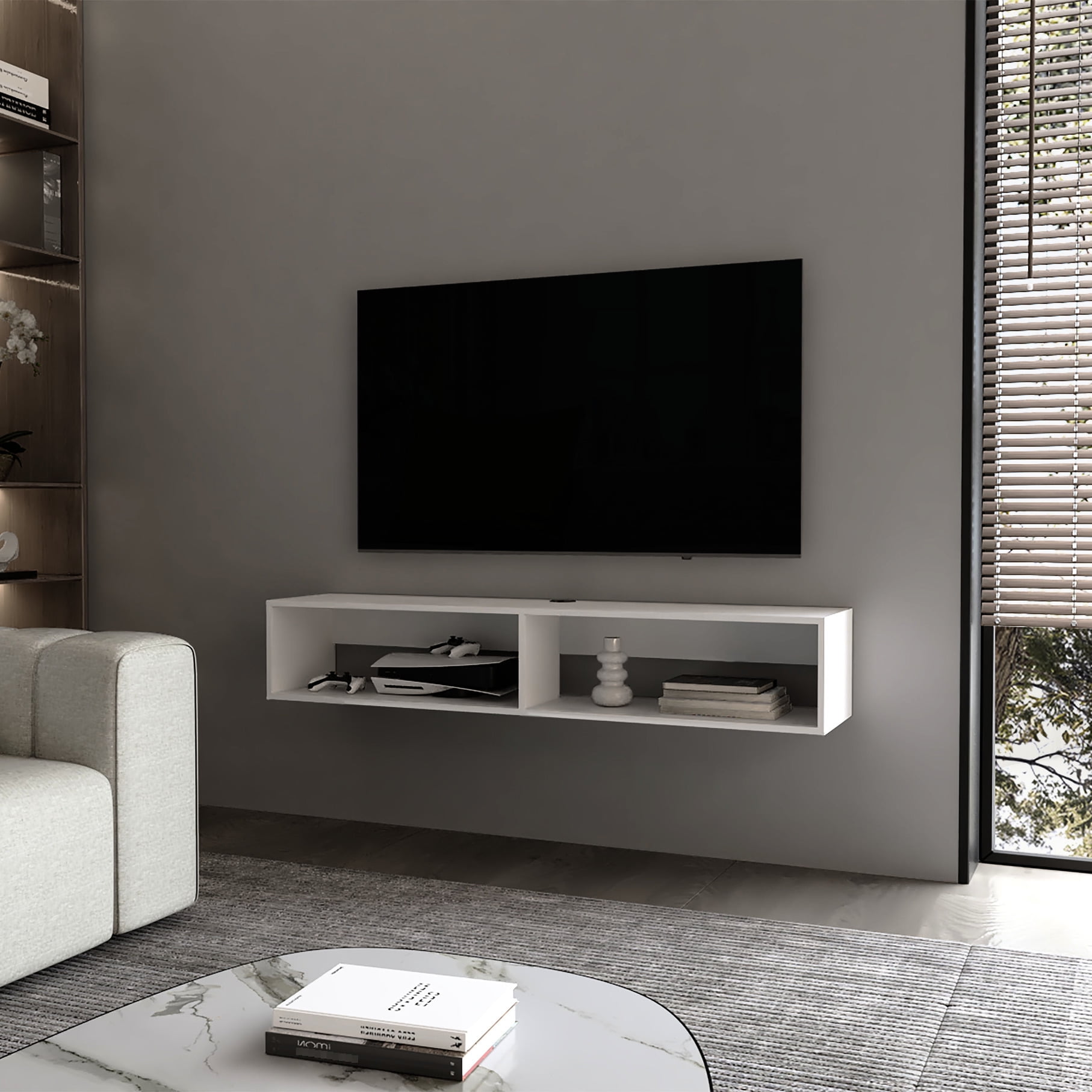 Multimedia Storage Rack / Melamine Material, Two Spacious Shelves ...