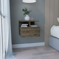 Floating Nightstand 12"H, Wall Mounted with Single Drawer and 2Tier