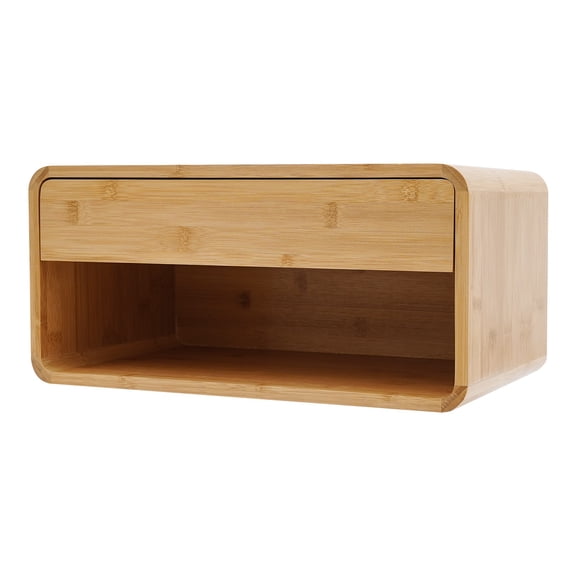 Floating Nightstand w/ Drawer Rustic Wood Floating Wall Mounted Bedside Cabinet.