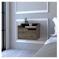 thumbnail image 1 of Floating Nightstand with Drawer, Dark Brown - Modern Bedroom Side Table with Storage, Wall Mount, 12.9" Height, 15.7" Width, 13.2" Depth, 1 of 7