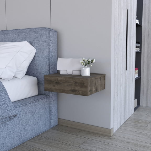 Floating Nightstand with Drawer / Durable Storage for Bedroom Use