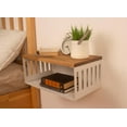 thumbnail image 1 of Floating Nightstand with White Metal Base, Wooden Top and Sturdy Metal Base, Minimalist Bedside Table, Wall Mounted Shelf, Bedside Shelf (CAPETOWN), 1 of 7
