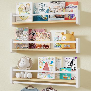 One Allium Way® Fixwal Nursery Bookshelves - 16.5 Inch Floating Shelves For Wall Set Of 3 White W114363860