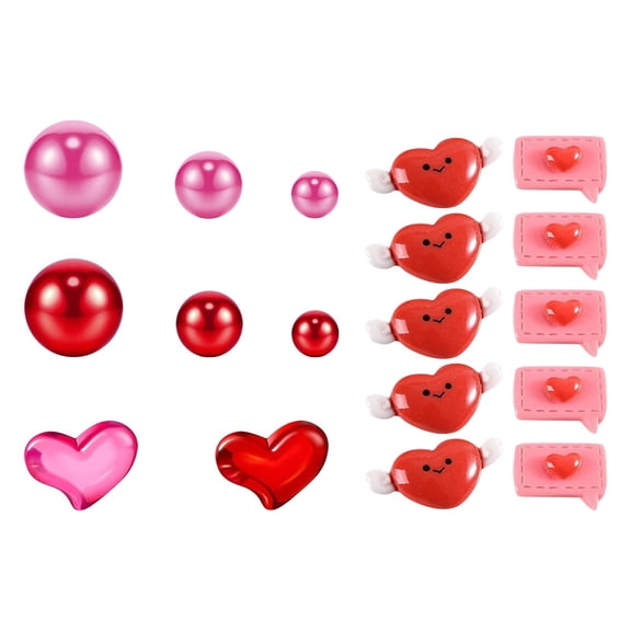Floating Pearls for Vases, Valentine's Day Red Pink Beads No Hole Vase Filler, Mixed Sizes Centerpiece Scatter for Wedding Table Decor, Party, and Home Decoration