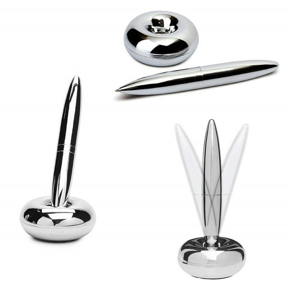 Floating Pen With Magnetic Base Chrome Ball Point