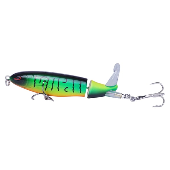 Floating Pencil Fishing Lure with Propeller Tail, Topwater Rotating Hard Bait for Bass Pike, High Performance Swimbait Tackle Gear