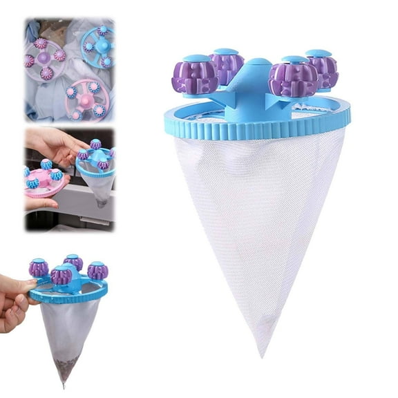 Floating Pet Hair Remover for Laundry, Blue 1pc, Reusable Lint and Hair Catcher for Washing Machine, Prevents Clogs, Collects Dog & Cat Hair, Household Laundry Hair Filter,laundry hair catcher