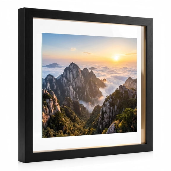 Floating Picture Frame 11x14 with Crystal Clear Glass, Display 8x10 or 5x7 Photos in Style, Premium Signature Float Collection for Wall Display, Home Office Decor, Gift Idea, Black