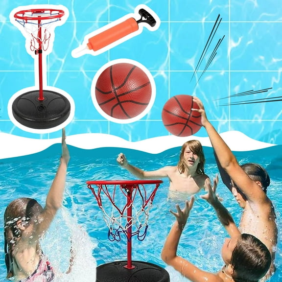 Floating Pool Basketball Hoop Sets for Swimming Pool - Basketball Game Toy for Kids and Adults with Included Net