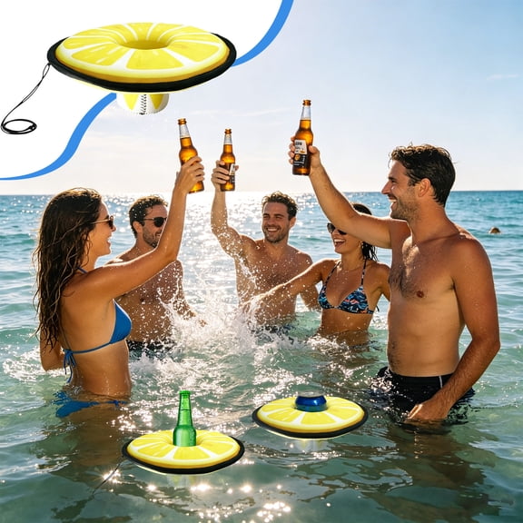 Floating Pool Drink Holder Tray Neoprene Beverage Can Cooler Float with Lanyard for Swimming Pool Beach Lake Summer Party