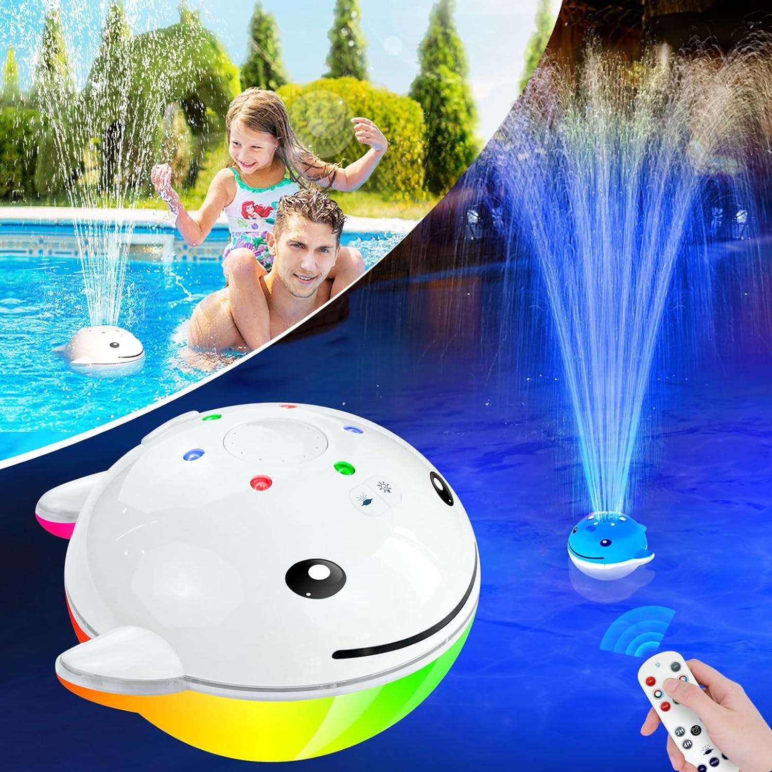 Lumière Pour Piscine Hors Terre Fontaine Pour Piscine Hors Terre Pool Light  Fountains Upgraded Floating Pool Fountain, Rechargeable Pool Floating Pool  Fountain Solar Pool Lights For Inground Pool Pool Pump Inground, image size:1500x1500