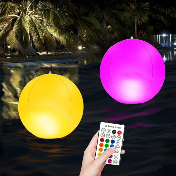 Floating Pool Lights,14" Solar Pool Lights,Floating Glow Globe IP68 Waterproof, Solar Powered Swimming Pool Accessories, Large Floating Light Up Balls for Pool/ Pond /Party/Outdoor Decor (2PC)