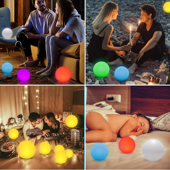 Floating Pool Lights – 3.15-Inch IP68 Waterproof LED Orb Sphere Lights, 16 Color Changing Rechargeable Glowing Balls for Pool, Pond & Indoor Outdoor Use 1PC