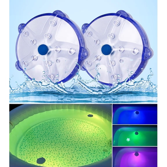 Floating Pool Lights,Color Changing Waterproof Magnetic Pond Lights,Pool Light that Float,Starfish Above Ground Pools Light Up for Pond,Hot tub,Bathtub,Shower,Halloween,Christmas-2pcs