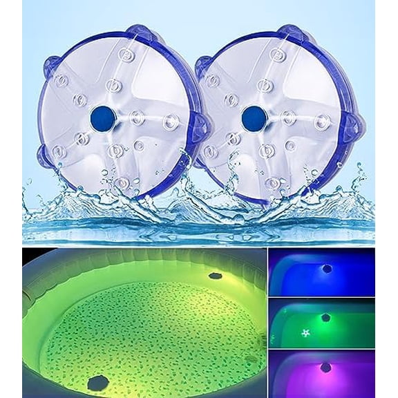 Floating Pool Lights,Color Changing Waterproof Magnetic Pond Lights,Pool Light That Float,Starfish Above Ground Pools Light Up for Pond,Hot tub,Bathtub,Shower,Halloween,Christmas-2pcs
