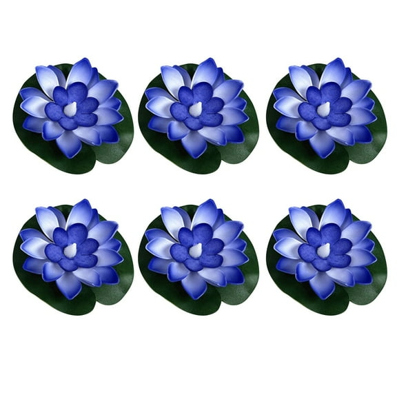 Floating Pool Lights LED Lotus Lights Inductive Lotus Lights Floating Flower Lights Decorative Pond Lights 4×2" LED Lotus Lights for Pool Pond Garden Decor (6 Pcs)