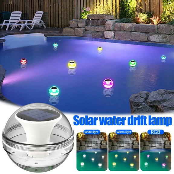 Floating Pool Lights, RGB Upper and Lower Color Changing Pool Lights for Inground Pool with 6 Dynamic Lighting Effects, Rechargeable IP68 Waterproof Pool Lights That Float for Hot Tubs-1 Pack