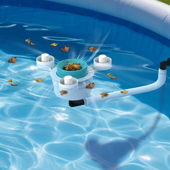 Floating Pool Skimmer for Above Ground Pools, Tri-Float Skimmer with Removable Basket - Easy Install Above Ground Pool Accessories, Universal Pool Cleaning Accesorios para Piscina