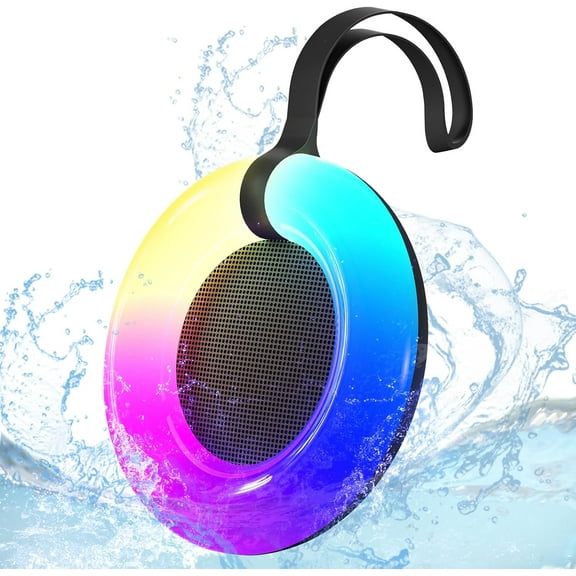 Floating Pool Speakers, Bluetooth Speaker Wireless with LED Light, IPX7 Waterproof Portable Speaker, Shower Speaker for Beach, Home, Outdoor, Spa, Gifts