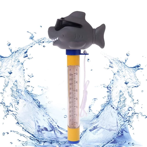 Floating Pool Thermometer Cute Animal Design - Shatterproof Duck Crocodile Shark Sunglasses, Easy-Read Large Display Accurate Temp Monitor, for Pool Spa Baby Tub & Hot Tub