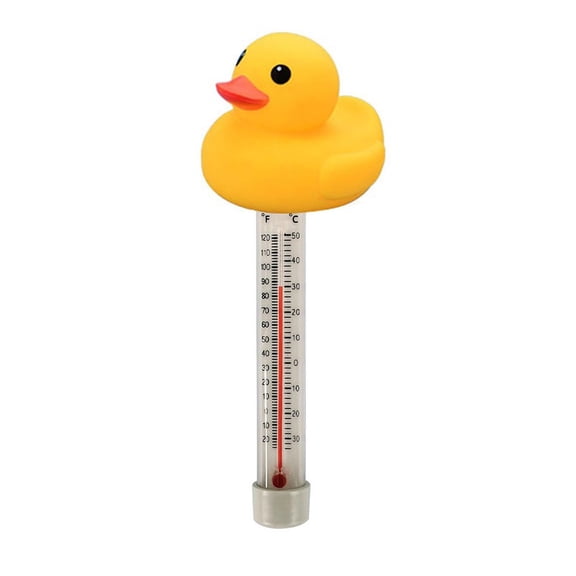 Floating Pool Thermometer For Swimming Pools, Spas, Fish Ponds And Aquariums, Cute Duckling Design, Shatterproof PVC Water Temperature Gauge(yellow)