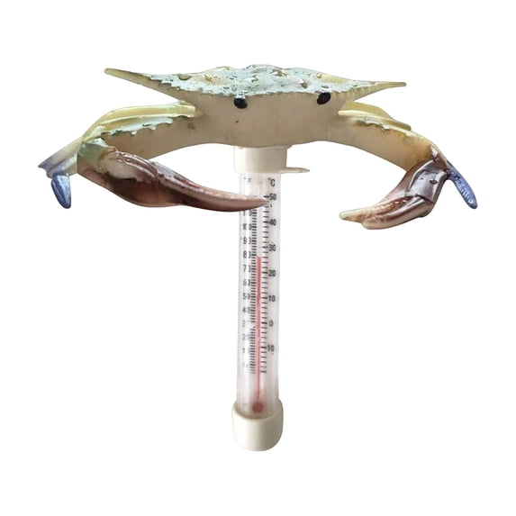 Floating Pool Thermometer Funny Water Temperature Gauge for Swimming Pools Spas Ponds Large Easy Read Display Shatter Resistant Outdoor Pool Decor Crab