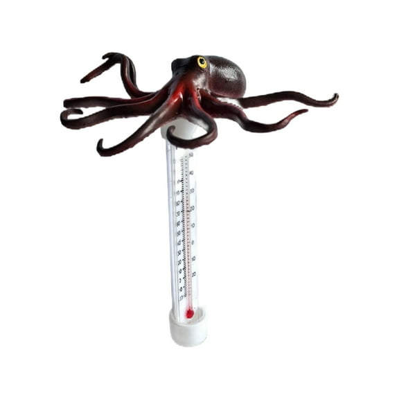 Floating Pool Thermometer,Pool Thermometer with Wire,Octopus Shape Large Display Gauge,For Water Aquarium Hot Tubs Outdoor Swimming