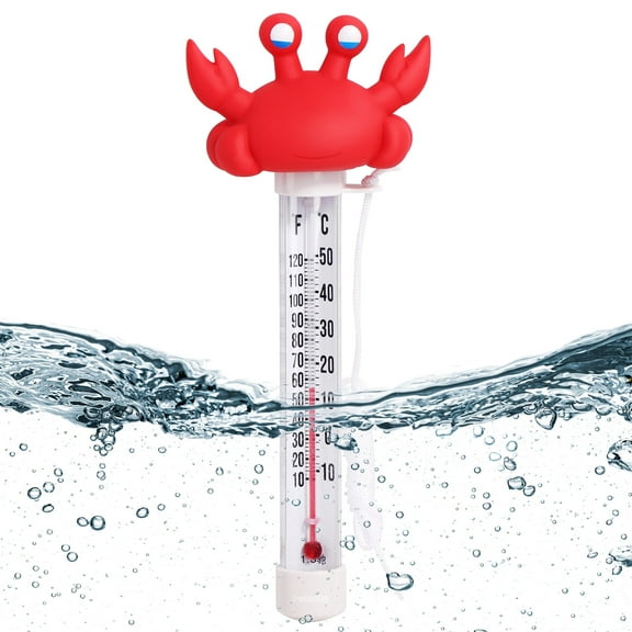 Ixir Floating Pool Thermometer - Water Temperature Reader with Shatterproof Case and Solid Tether, -10 to 50°C, Flamingo Design for Outdoor Pool