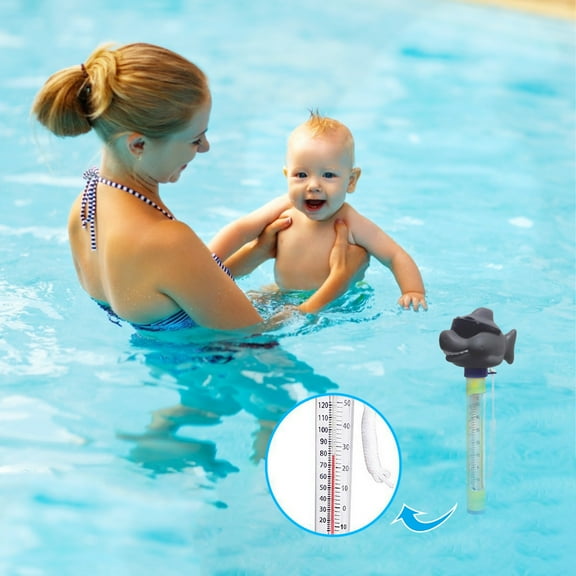 Floating Pool Thermometer Water Temperature Gauge | Large Easy-Read Display | Plastic Body with Tie Rope | Measures Up to 120°F/50°C | For Pool, Spa, Hot Tub, Fish Pond | 22cm Length | 1 Pack