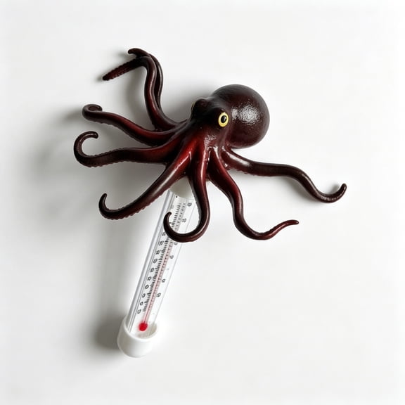 Floating Pool Thermometer with Octopus Design for Swimming Pool Hot Tub and Spa Water Temperature Measurement Indoor and Outdoor Use