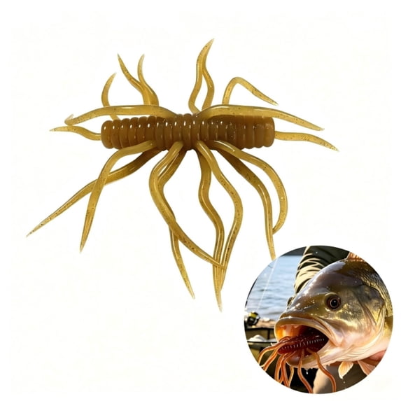 Floating Potato Soft Plastic Lure, Realistic Multi-Tentacle Worm Bait, High Elastic TPE Fishing Lure for Bass, Trout and Freshwater Fishing Rigs