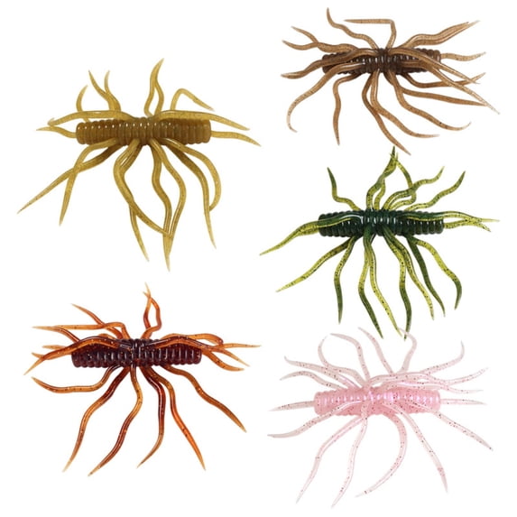 Floating Potato Soft Plastic Lure, Realistic Multi-Tentacle Worm Bait, High Elastic TPE Fishing Lure for Bass, Trout and Freshwater Fishing Rigs