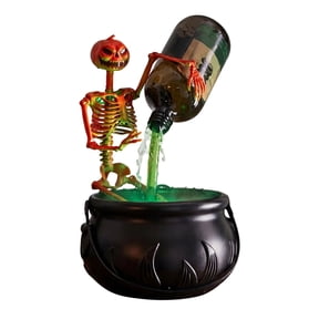 Floating Potion Bottle Witch Cauldron Desktop Figurine, Gothic Halloween Table Shelf Decor Ornament