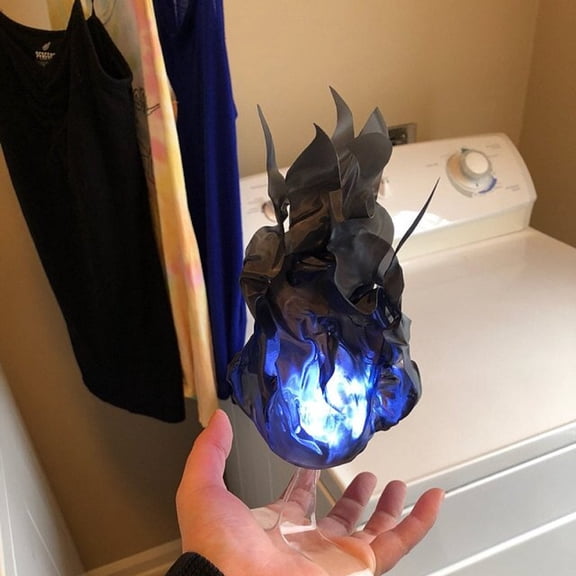 Floating Props No Flame,Artificial Fire Flames,Halloween Floating Fireball,Creative Flame Prop,Illuminated Floating Fire, Artificial Fake Fire Floating Props(Black 1pc 12*7in)