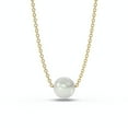 thumbnail image 1 of Floating Real Natural Pearl Minimalist Necklace 925 Silver or 14k Gold, 1 of 6