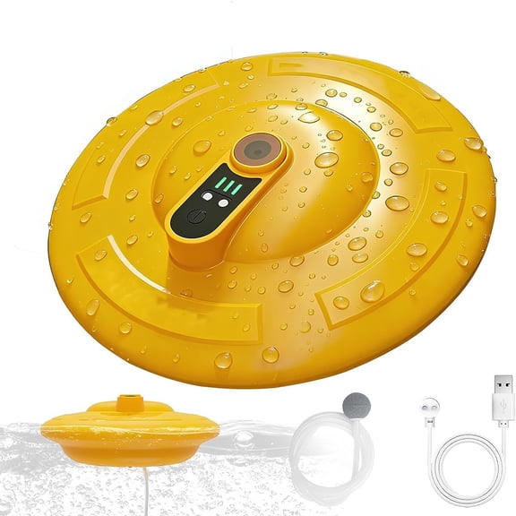 Floating & Rechargeable Bait Bucket Aerator, IPX7 Waterproof with Magnetic Charging, Ultra-Quiet Bubbler for Live Minnows, Portable Aerator for Fishing