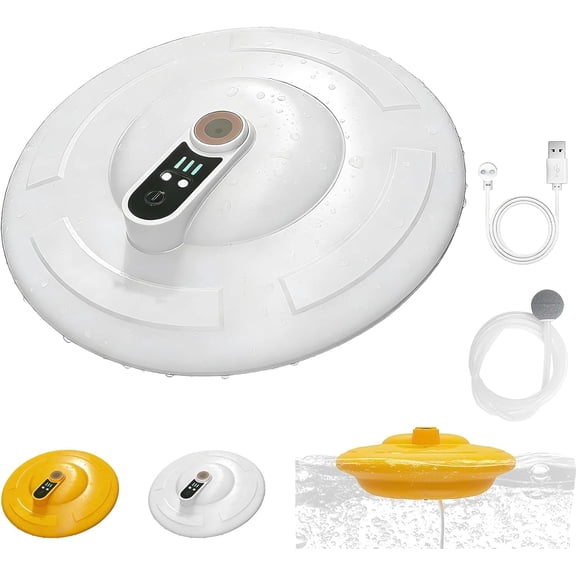 Floating & Rechargeable Bait Bucket Aerator，with Magnetic Charging，IPX7 Waterproof，Rechargeable Aerator for Bait Bucket, 2000mAh Rechargeable, Portable, for Kayak, Shore & Boat（white）