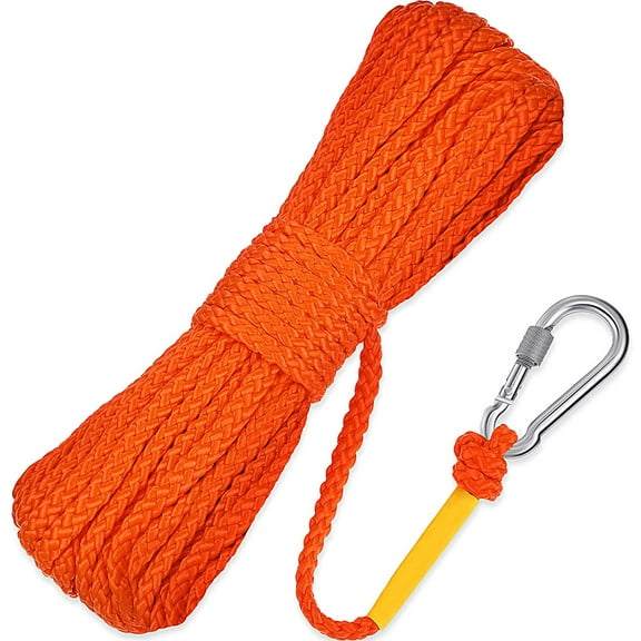 Floating Rope Life Ring Rope Lifesaving Dock Lines Boat Braided Polypropylene Outdoor Throwing Lines for Life Preserver Ring Anchor Heaving Line with Spring Hook