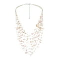 thumbnail image 1 of Floating Rose Quartz and Crystals Silk Thread Multi-Layered Statement Necklace, 1 of 3