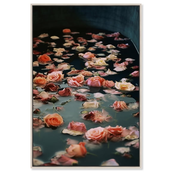 Floating Roses Canvas Miami Inspired Art Prints by Art Remedy, Silver Frame, 10" x 15"