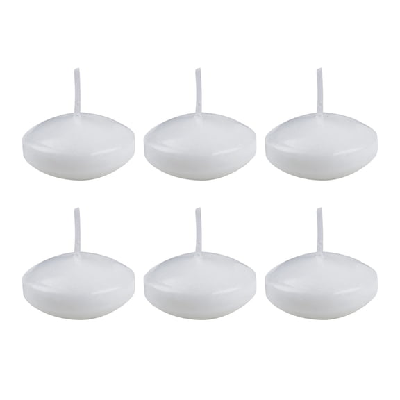 Floating Round White Candles 2.4-Inch, Rotating Water Ballet Set for Spa, Bathtub & Pool Night, Aromatherapy Zen Light Sculpture Gift, 6 pcs Candles